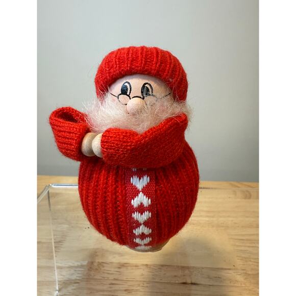 Ljungstroms Of Sweden Tomte Wooden Figure Jolly Santa With Hearts JL - Picture 1 of 11